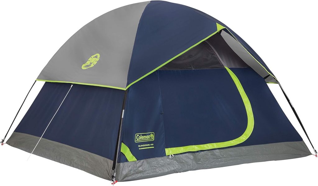 Coleman Sundome Camping Tent, 2/3/4/6 Person Dome Tent with Snag-Free Poles for Easy Setup in Under 10 Mins, Included Rainfly Blocks Wind & Rain, Tent for Camping, Festivals, Backyard, Sleepovers
